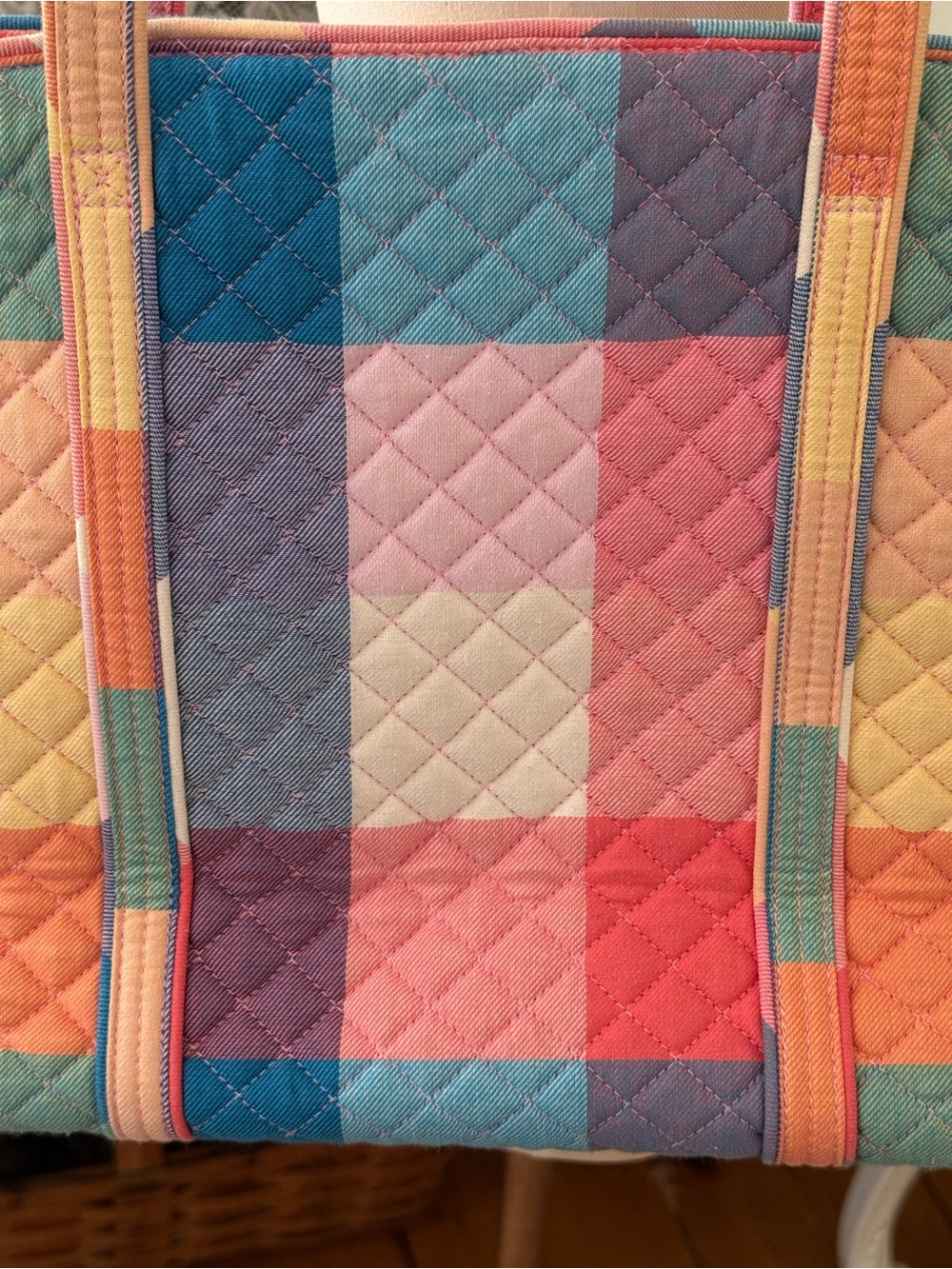 Vera Bradley Retired Tropics Print
Pastel Plaid Quilted Tote Bag - Picture 6 of 10